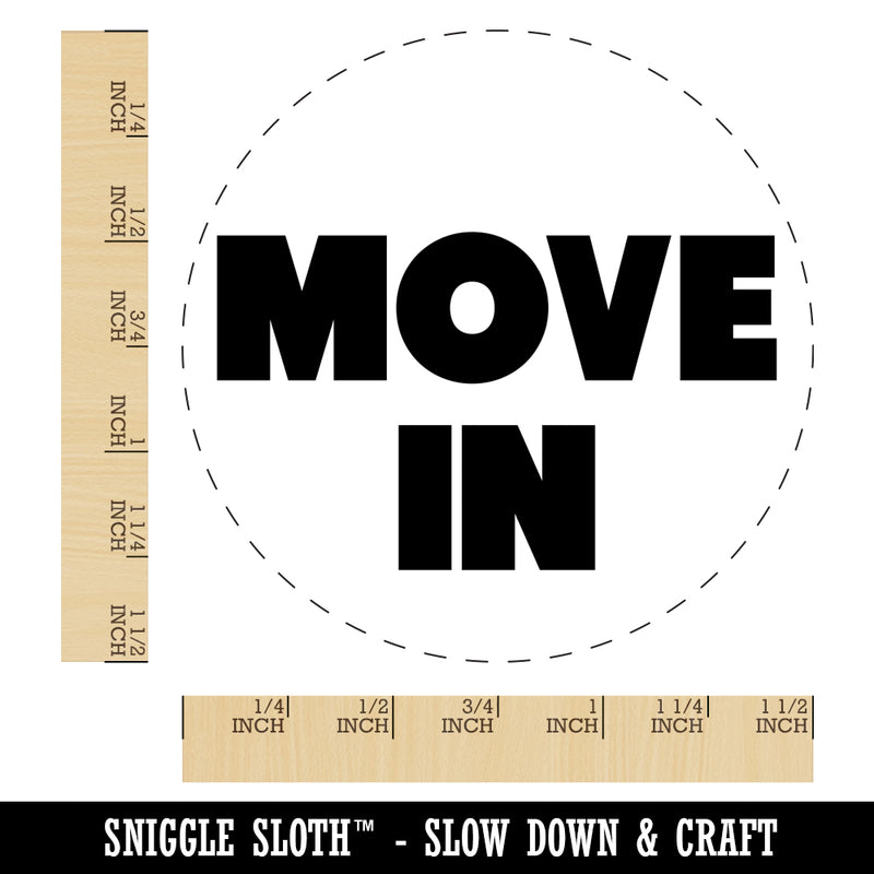 Move In Bold Text Home House Self-Inking Rubber Stamp for Stamping Crafting Planners
