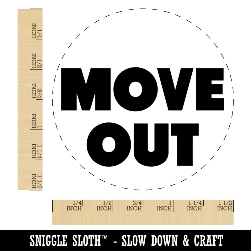 Move Out Bold Text Home House Self-Inking Rubber Stamp for Stamping Crafting Planners