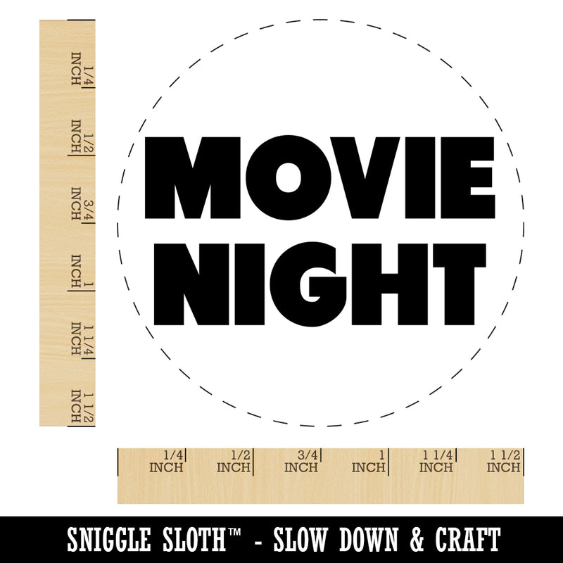 Movie Night Bold Text Date Self-Inking Rubber Stamp for Stamping Crafting Planners