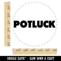 Potluck Bold Text Self-Inking Rubber Stamp for Stamping Crafting Planners