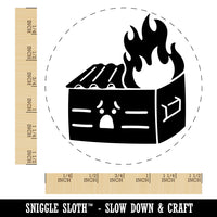 Sad Dumpster Fire Self-Inking Rubber Stamp for Stamping Crafting Planners