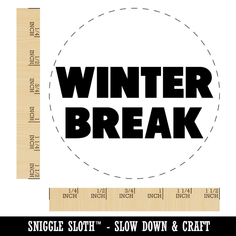 Winter Break Bold Text Teacher School Self-Inking Rubber Stamp for Stamping Crafting Planners