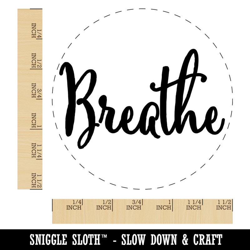 Breathe Elegant Text Self Care Self-Inking Rubber Stamp for Stamping Crafting Planners