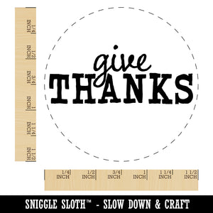 Give Thanks Thankful Thanksgiving Fun Text Self-Inking Rubber Stamp for Stamping Crafting Planners