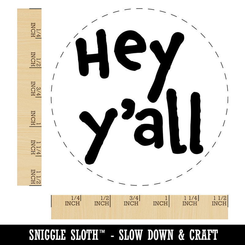 Hey Y'all Hello Hi Southern Fun Text Self-Inking Rubber Stamp for Stamping Crafting Planners