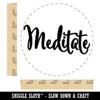 Meditate Elegant Text Self Care Self-Inking Rubber Stamp for Stamping Crafting Planners