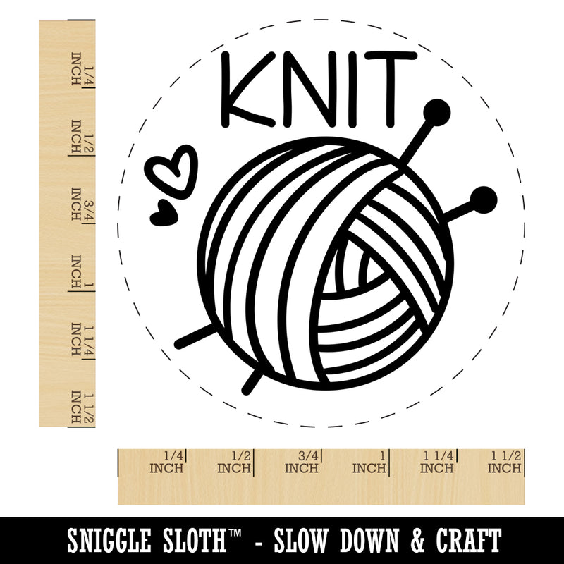 Ball Of Yarn Knit Knitting Self-Inking Rubber Stamp for Stamping Crafting Planners