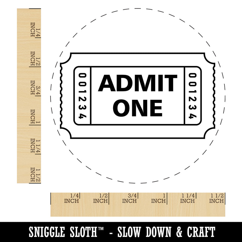 Classic Admit One Movie Raffle Ticket Self-Inking Rubber Stamp for Stamping Crafting Planners