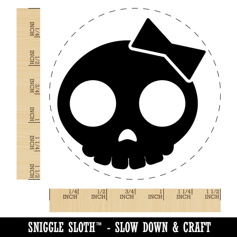 Sassy Skull with Hairbow Self-Inking Rubber Stamp for Stamping Crafting Planners