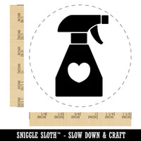 Spray Bottle Silhouette with Heart Self-Inking Rubber Stamp for Stamping Crafting Planners