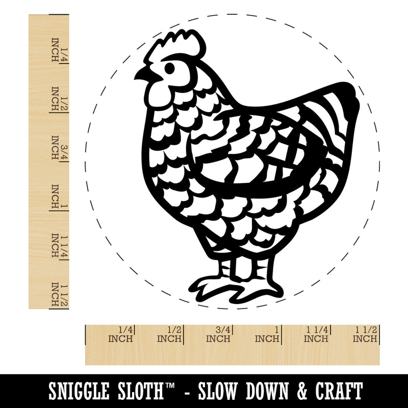 Barred Plymouth Rock Chicken Self-Inking Rubber Stamp for Stamping Crafting Planners