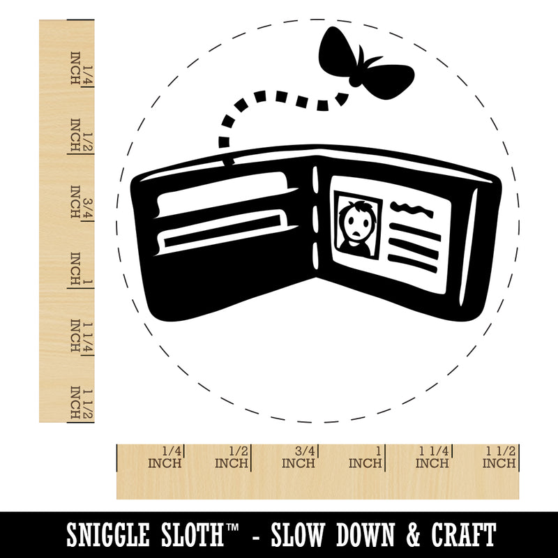 Empty Wallet Billfold Broke Self-Inking Rubber Stamp for Stamping Crafting Planners