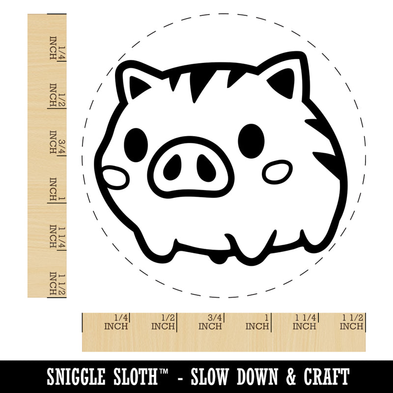 Fun Chibi Wild Boar Pig Swine Self-Inking Rubber Stamp for Stamping Crafting Planners