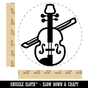 Fun Violin with Bow Icon Self-Inking Rubber Stamp for Stamping Crafting Planners