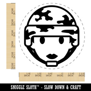 Occupation Military Soldier Woman Icon Self-Inking Rubber Stamp for Stamping Crafting Planners