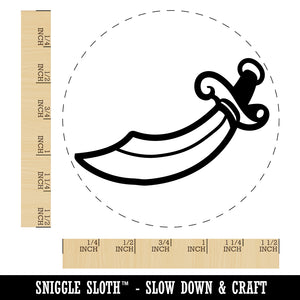 Scimitar Curved Pirate Sword Self-Inking Rubber Stamp for Stamping Crafting Planners