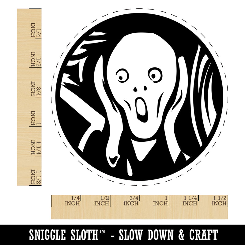 The Scream Painting by Edvard Munch Self-Inking Rubber Stamp for Stamping Crafting Planners