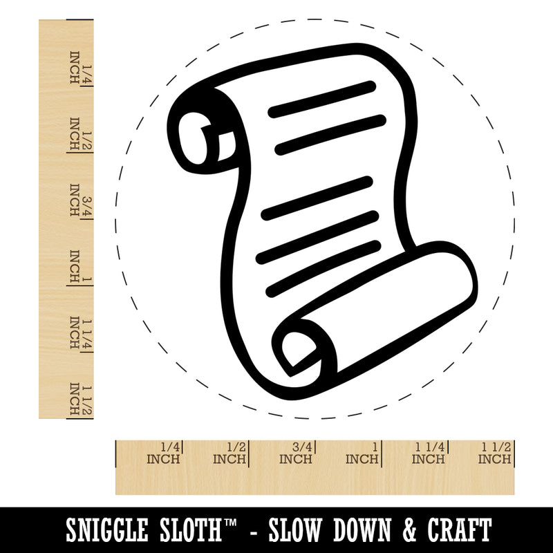 Unrolled Scroll of Parchment and Text Self-Inking Rubber Stamp for Stamping Crafting Planners