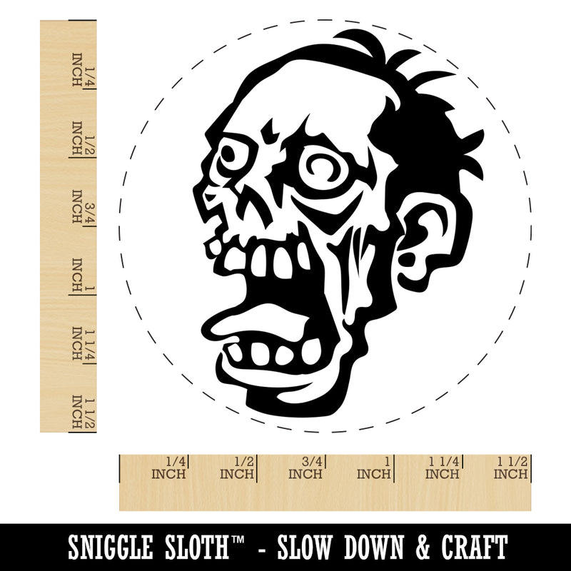 Zombie Undead Creepy Head Self-Inking Rubber Stamp for Stamping Crafting Planners