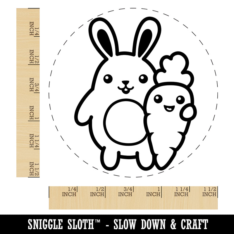 Bunny Carrot Friends Easter Self-Inking Rubber Stamp for Stamping Crafting Planners