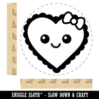 Cute Kawaii Heart with Bow Self-Inking Rubber Stamp for Stamping Crafting Planners