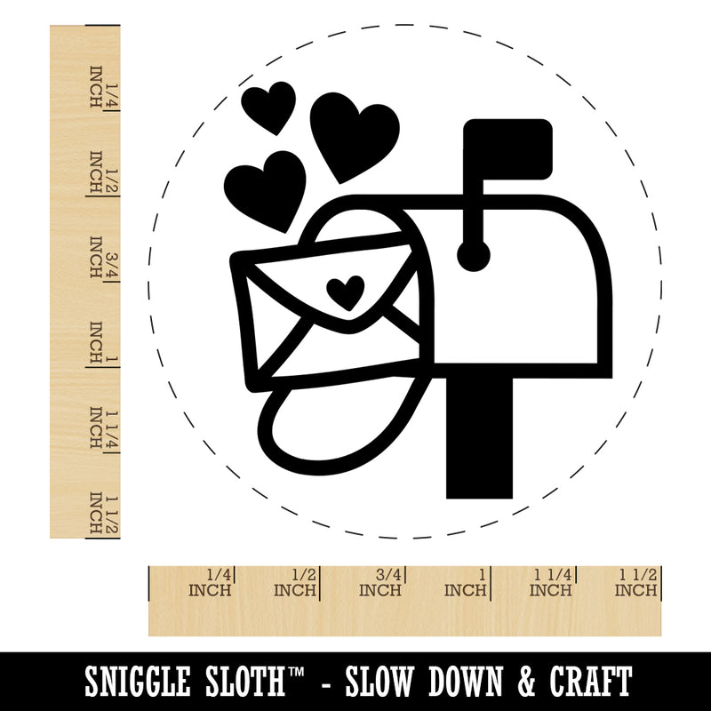 Cute Mailbox with Hearts Self-Inking Rubber Stamp for Stamping Crafting Planners