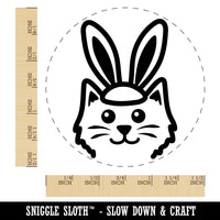 Easter Cat with Bunny Ears Self-Inking Rubber Stamp for Stamping Crafting Planners