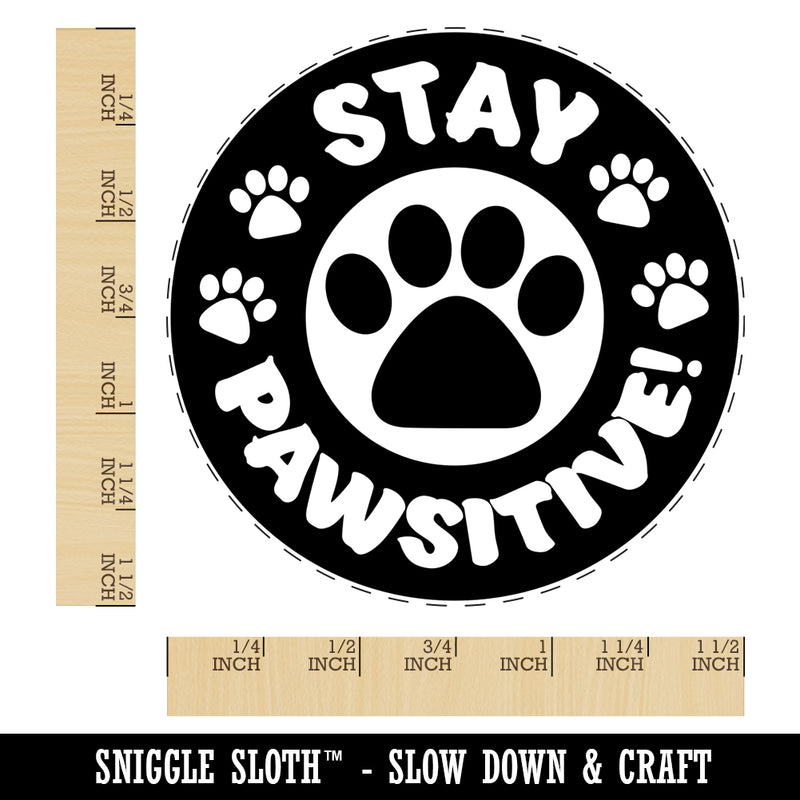 Stay Pawsitive Positive Teacher School Motivation Self-Inking Rubber Stamp for Stamping Crafting Planners