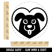 Dog Inside of Heart Love Self-Inking Rubber Stamp for Stamping Crafting Planners