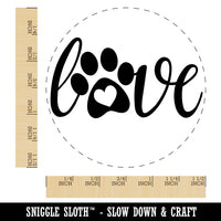 Love Script Paw Print with Heart Dog Cat Self-Inking Rubber Stamp for Stamping Crafting Planners