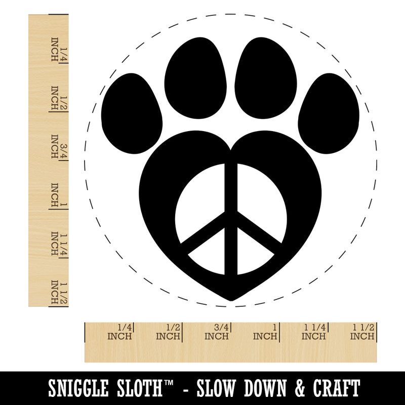 Paw Print Dog Cat Heart Peace Sign Self-Inking Rubber Stamp for Stamping Crafting Planners