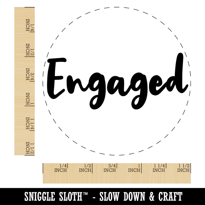 Engaged Engagement Wedding Cursive Text Self-Inking Rubber Stamp for Stamping Crafting Planners