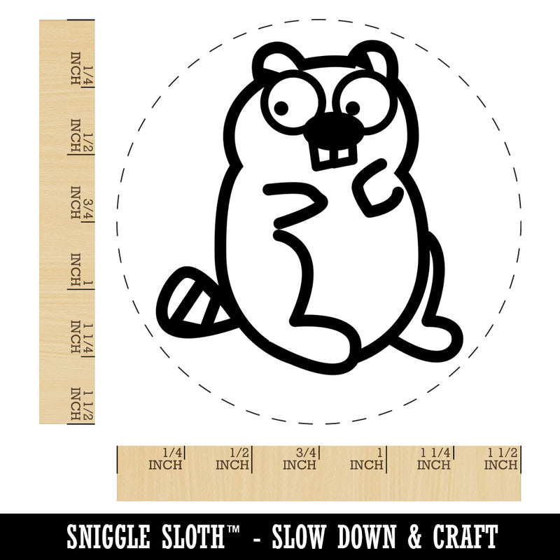 Wary Beaver Doodle Self-Inking Rubber Stamp for Stamping Crafting Planners