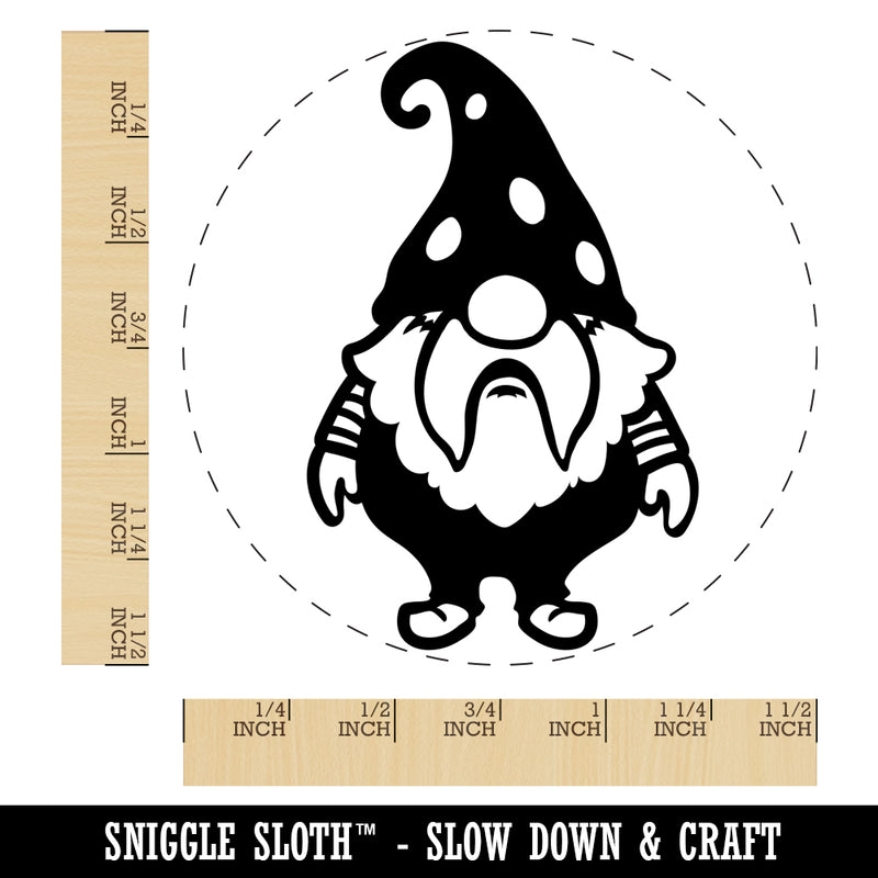Cute Bearded Garden Gnome Self-Inking Rubber Stamp for Stamping Crafting Planners