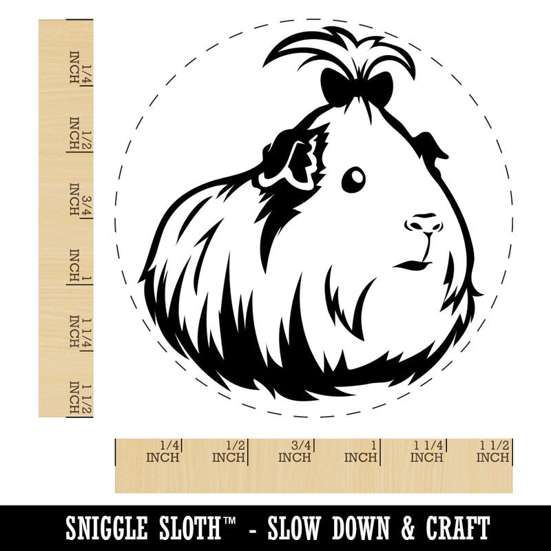 Cute Silkie Guinea Pig with Bow Self-Inking Rubber Stamp for Stamping Crafting Planners