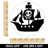 Pirate Ship with Jolly Roger Skull Self-Inking Rubber Stamp for Stamping Crafting Planners