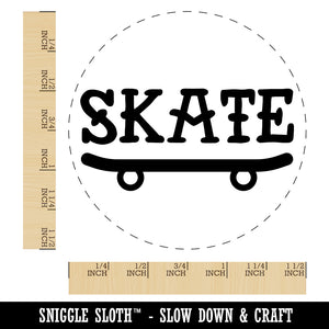 Skate Text on Skateboard Self-Inking Rubber Stamp for Stamping Crafting Planners