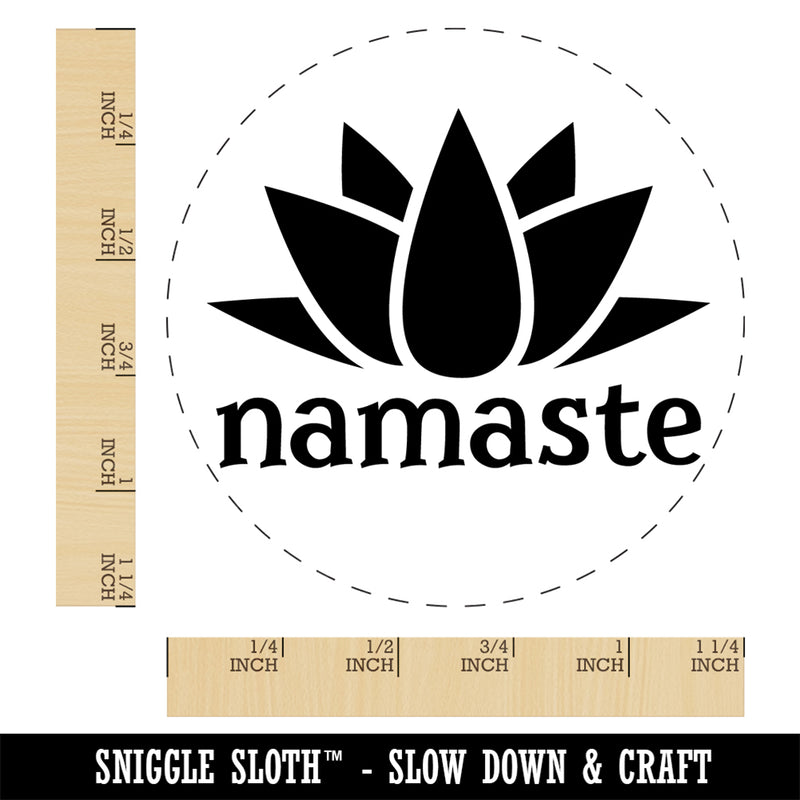 Namaste with Lotus Flower Yoga Self-Inking Rubber Stamp Ink Stamper for Stamping Crafting Planners