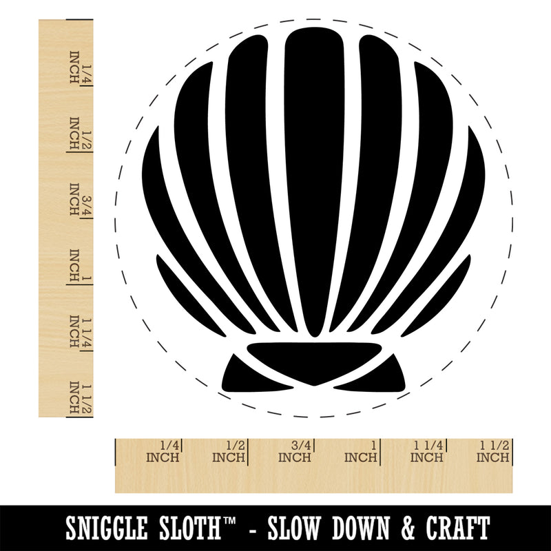 Scallop Seashell Beach Shell Ocean Self-Inking Rubber Stamp Ink Stamper for Stamping Crafting Planners