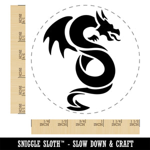 Winged Serpent Dragon Self-Inking Rubber Stamp Ink Stamper for Stamping Crafting Planners