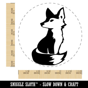 Curious Fox Sitting Looking Back Self-Inking Rubber Stamp Ink Stamper for Stamping Crafting Planners