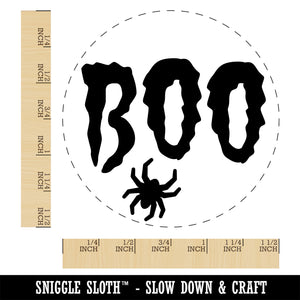Boo with Spider Halloween Self-Inking Rubber Stamp Ink Stamper for Stamping Crafting Planners