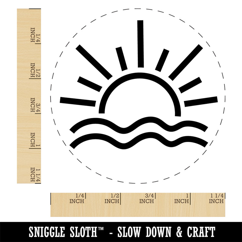 Sun and Waves Sunrise Sunset Self-Inking Rubber Stamp Ink Stamper for Stamping Crafting Planners