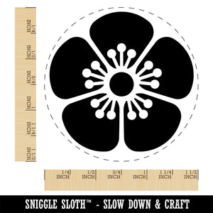 Single Cherry Blossom Flower Self-Inking Rubber Stamp Ink Stamper for Stamping Crafting Planners