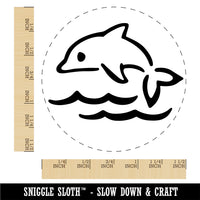 Fun Jumping Dolphin Ocean Waves Self-Inking Rubber Stamp Ink Stamper for Stamping Crafting Planners