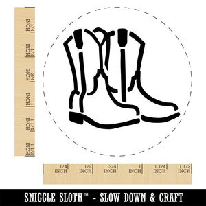 Simple Cowboy Cowgirl Boots Country Farm Life Self-Inking Rubber Stamp Ink Stamper for Stamping Crafting Planners