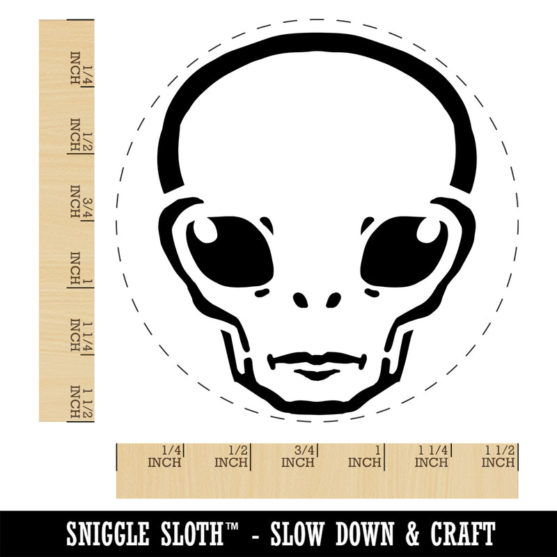 Alien Extraterrestrial UFO Head Self-Inking Rubber Stamp Ink Stamper for Stamping Crafting Planners