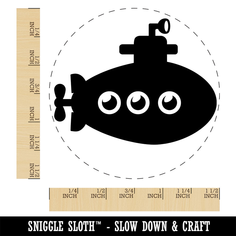 Cartoon Submarine Boat Aquatic Underwater Vehicle with Periscope and Propeller Self-Inking Rubber Stamp Ink Stamper for Stamping Crafting Planners