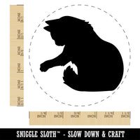 Fluffy Cat Kitten Hitting Something with Paw Claw Self-Inking Rubber Stamp Ink Stamper for Stamping Crafting Planners