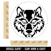 Wild Tribal Wolf Head Self-Inking Rubber Stamp Ink Stamper for Stamping Crafting Planners